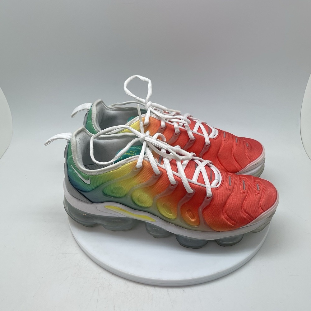 Nike Sneakers Mens 8 Air VaporMax Plus White Neptune Green Running 924453-103